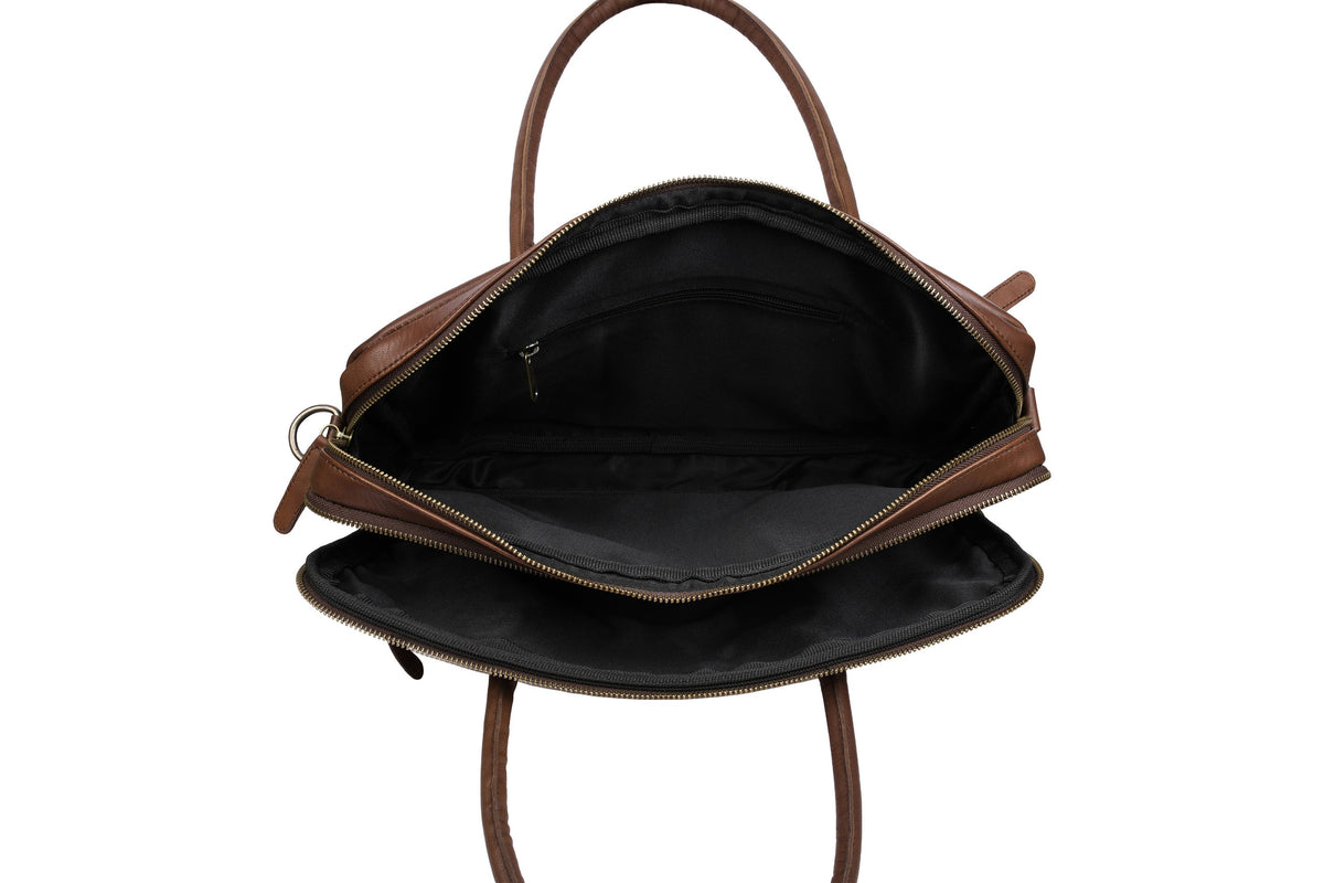 Laptopveske Faust dobbelt - Dark brown