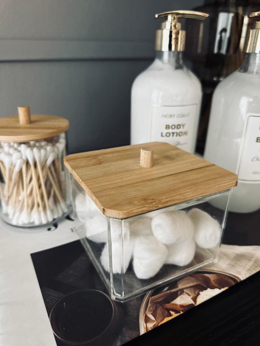 Makeup-organizer - Akryl med bambuslokk
