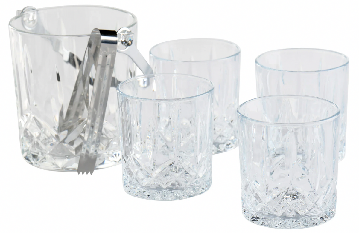 Isbøtte med 4 glass