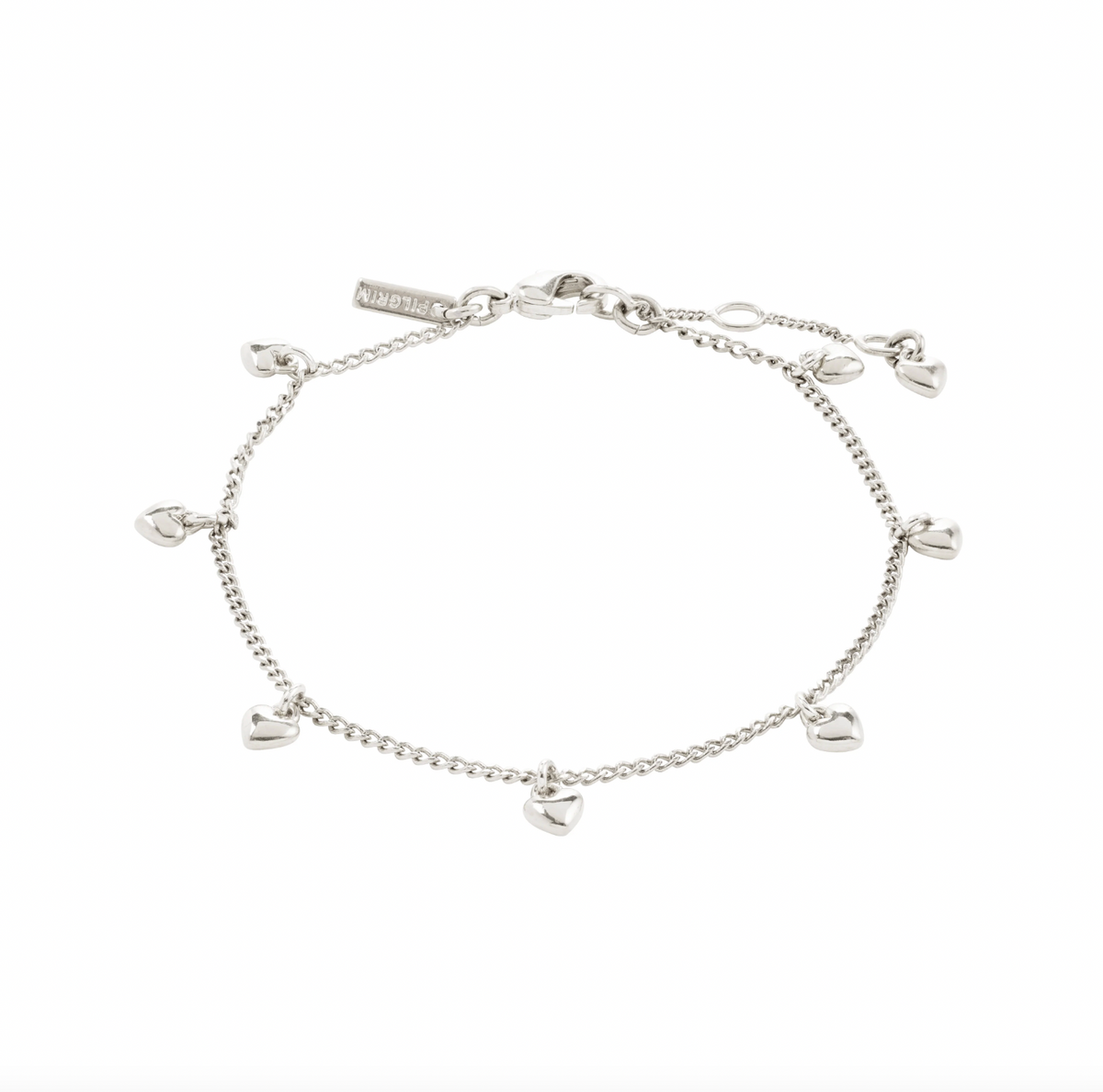 Armbånd med hjerter - Sølvbelagt