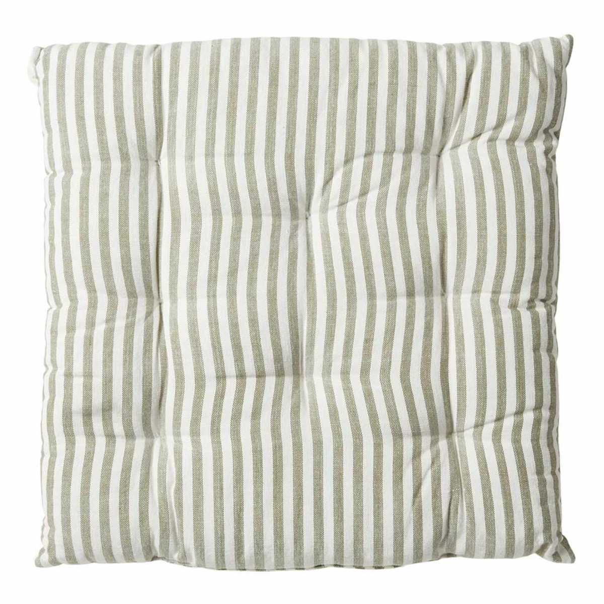 Futon hagepute – Stripete salviegrønn 40×40