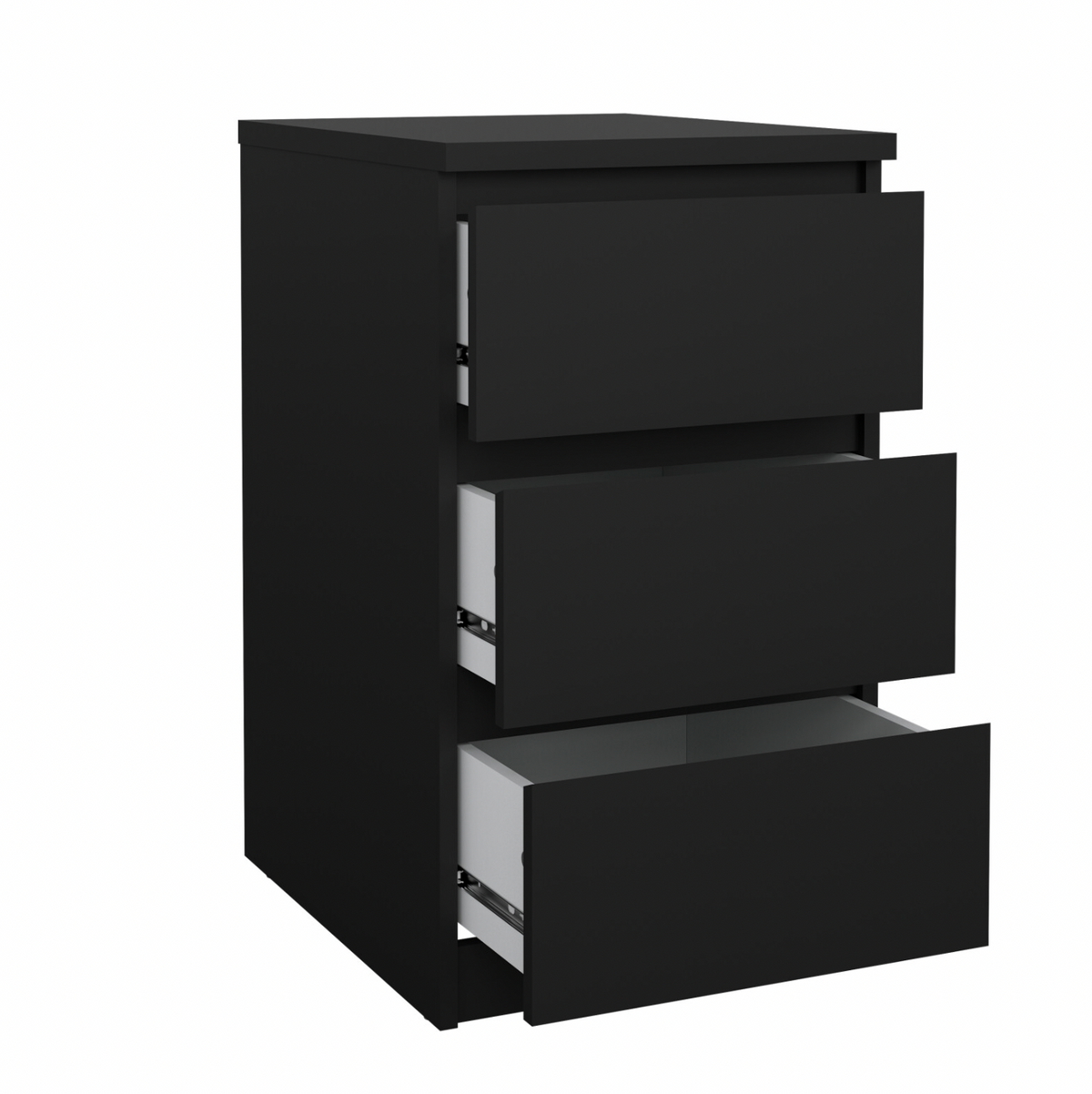 Nattbord 3 skuffer - Black
