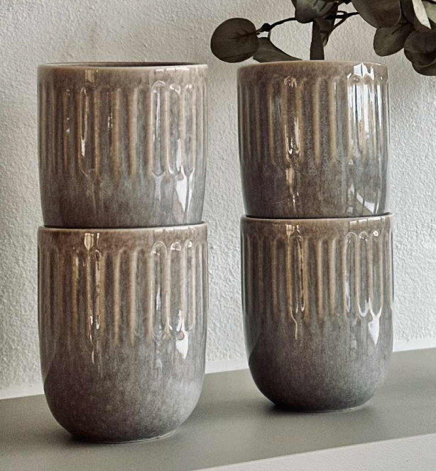 Steintøykrus pakke med 4 stk - Beige