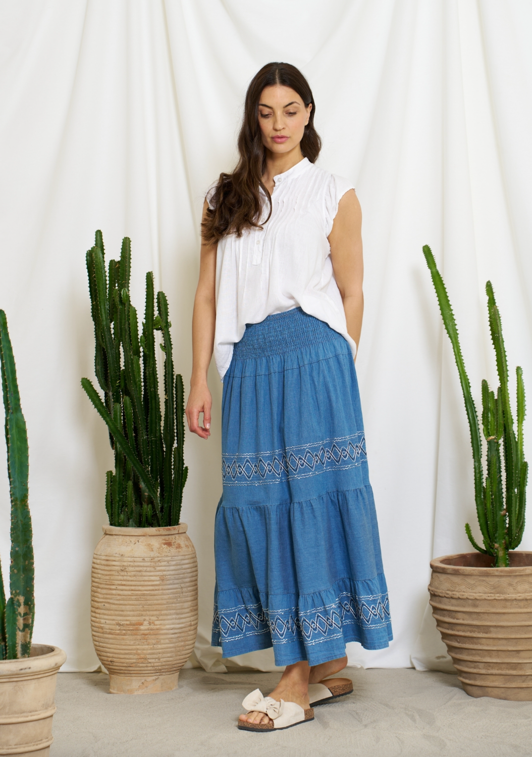 Top Annie – Hvit linmix