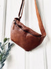 Bumbag KATIE flettet - Dark cognac