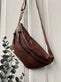 Bumbag LOCK - Dark cognac - VIAMAJA.DK