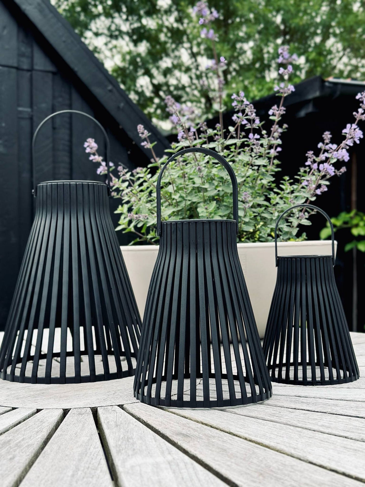 Lanterne med solceller - GARDEN BLACK 24cm