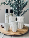 Cafékrus 90 ml - Hvitt porselen 4 stk espresso