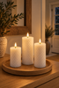 LED Blokklys / Hvit Harlekin – 3 stk med fjernkontroll