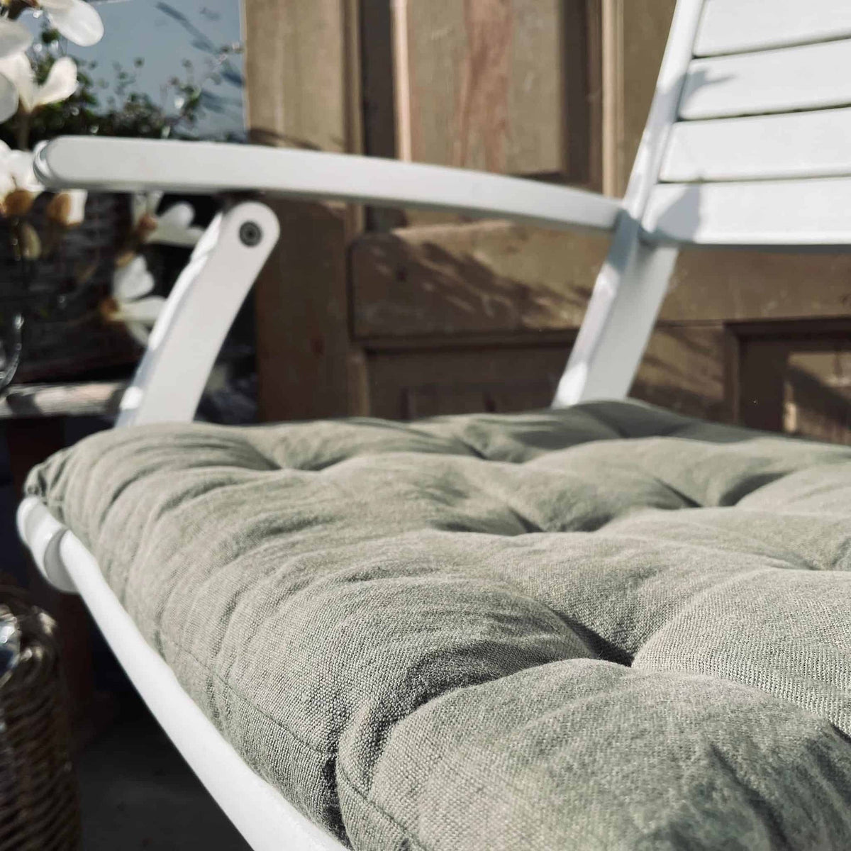 Futon hynde i hør - Salvie grøn - VIAMAJA.DK