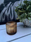 Fyrfadsstage – Rillet glas – Amber - VIAMAJA.DK