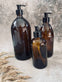 Genbrugsflaske med pumpe – 250 ml – Brunt glas - VIAMAJA.DK