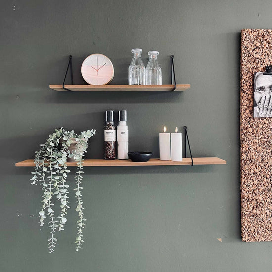 Hylde i træ og metal – 90cm - VIAMAJA.DK