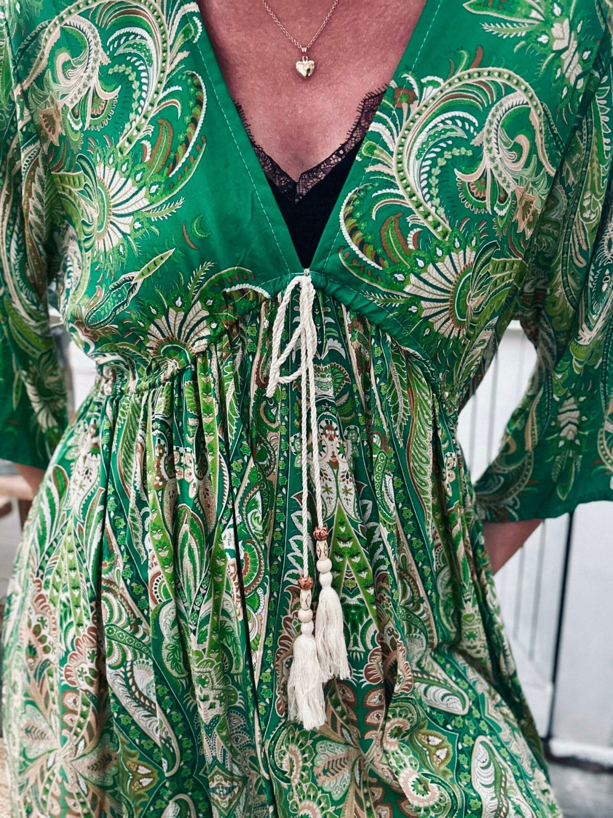 Kjole Boheme Green - VIAMAJA.DK
