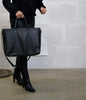 Skinnveske COLLI - Shopper eller laptopveske - Svart bøffelskinn
