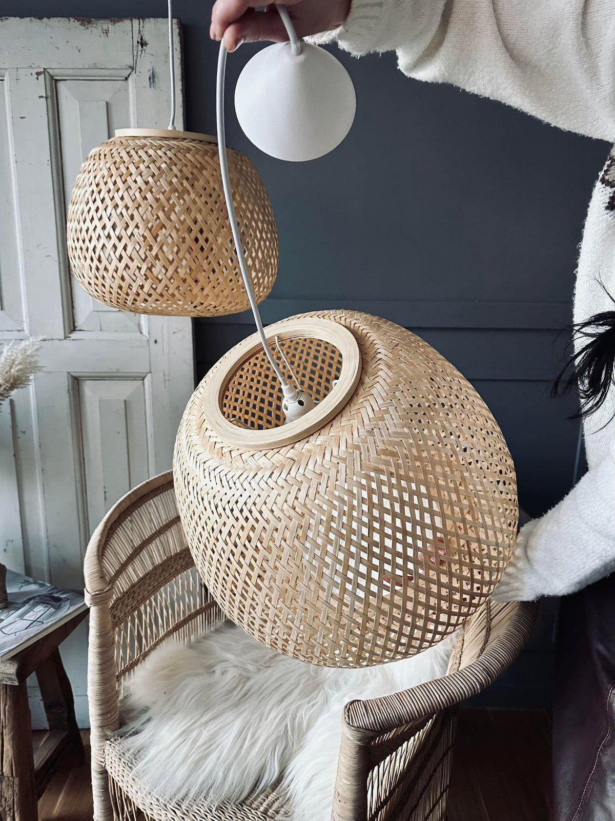 Lampe bambus – Dia 45cm - VIAMAJA.DK