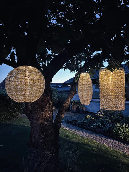 Lampe cylinder med solceller - SUMMER WHITE - VIAMAJA.DK