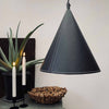 Lampe "kjegle" Lær-look Svart