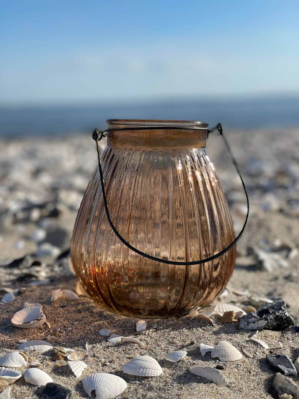 Lanterne - Rillet glas Brown - VIAMAJA.DK