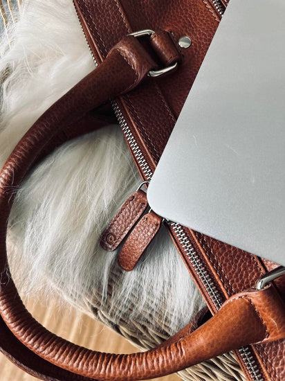 Laptop / arbejdstaske Maisy Deep Cognac - VIAMAJA.DK