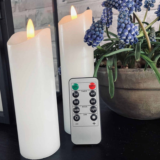 LED Bloklys - 17,5cm - med 3D væge - VIAMAJA.DK