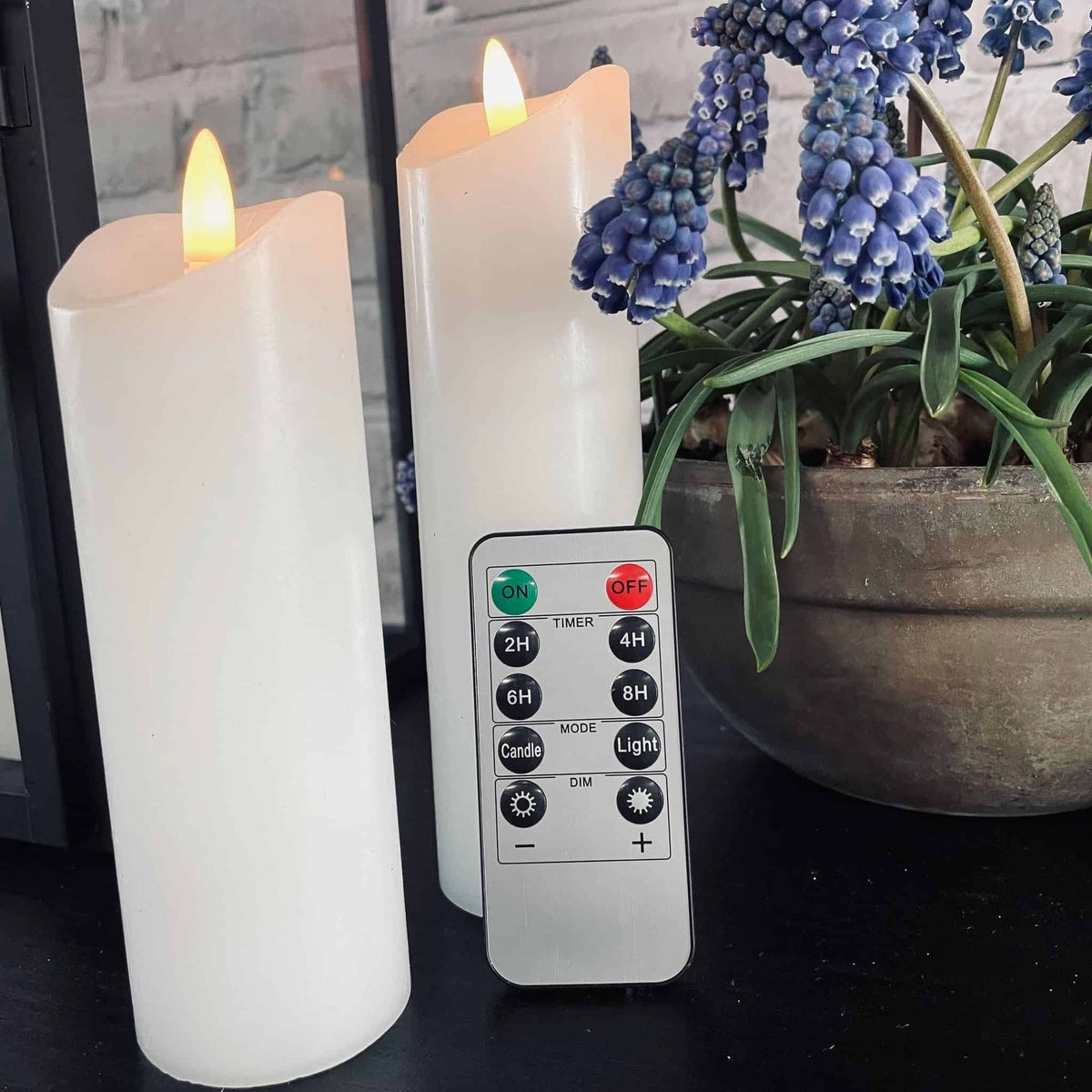 LED Bloklys – 20cm – med 3D væge - VIAMAJA.DK