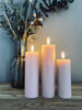 LED Bloklys / Rosa – 3 stk. Lys – Inkl. fjernkontroll