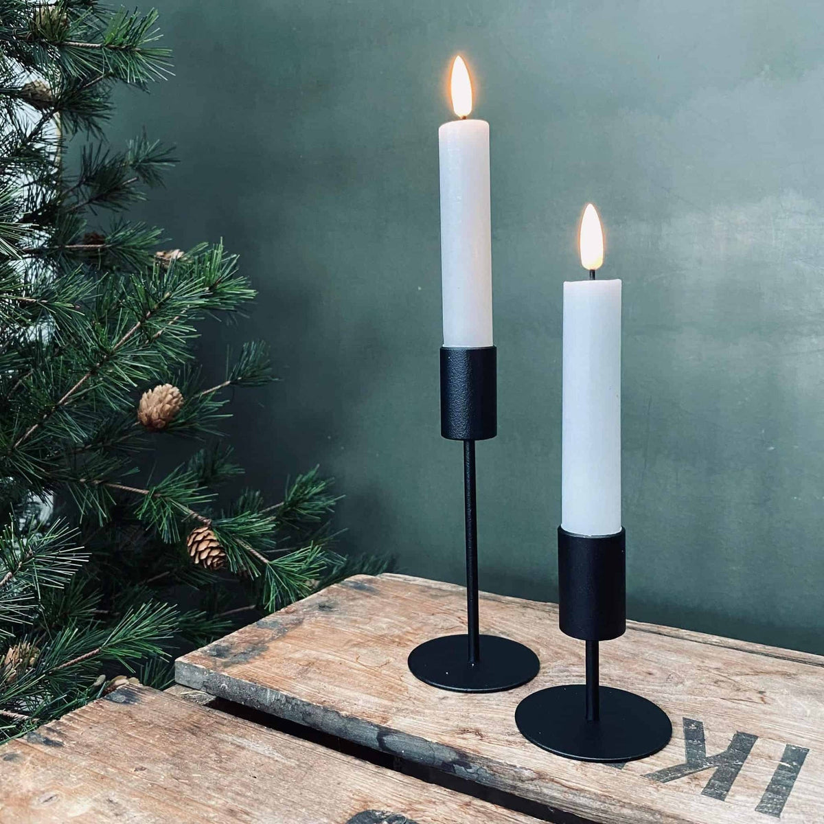 LED Kronelys 2 stk Hvid – 14cm - VIAMAJA.DK