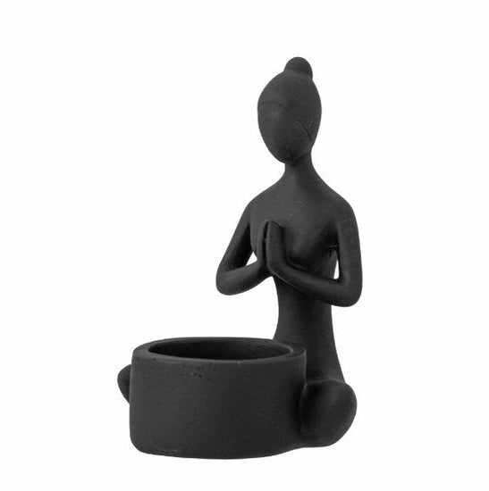 Lysestage - Black Resin YOGA - VIAMAJA.DK