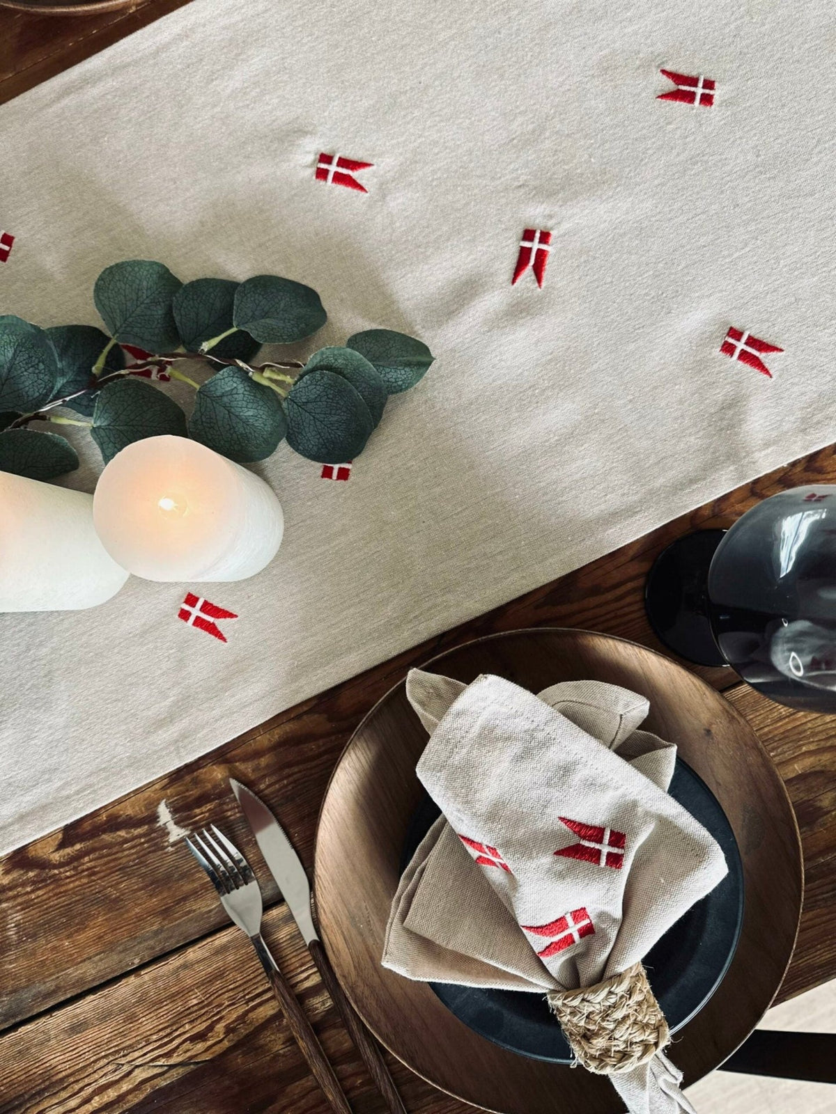 Mundservietter med flag – 4 stk - VIAMAJA.DK