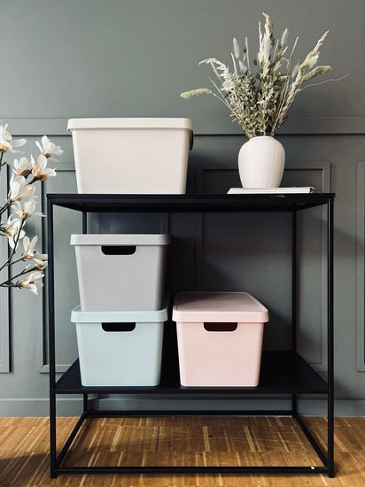 Opbevaringskasse med låg - Rosa - VIAMAJA.DK