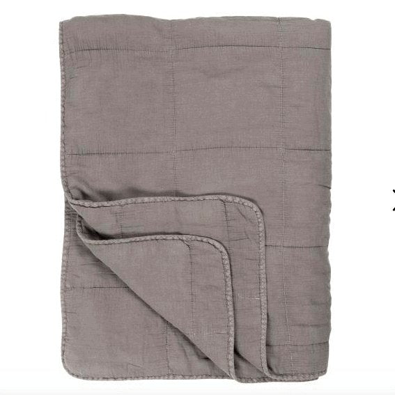Quilt tæppe – 130x180cm - Vintage quilt smoke - VIAMAJA.DK