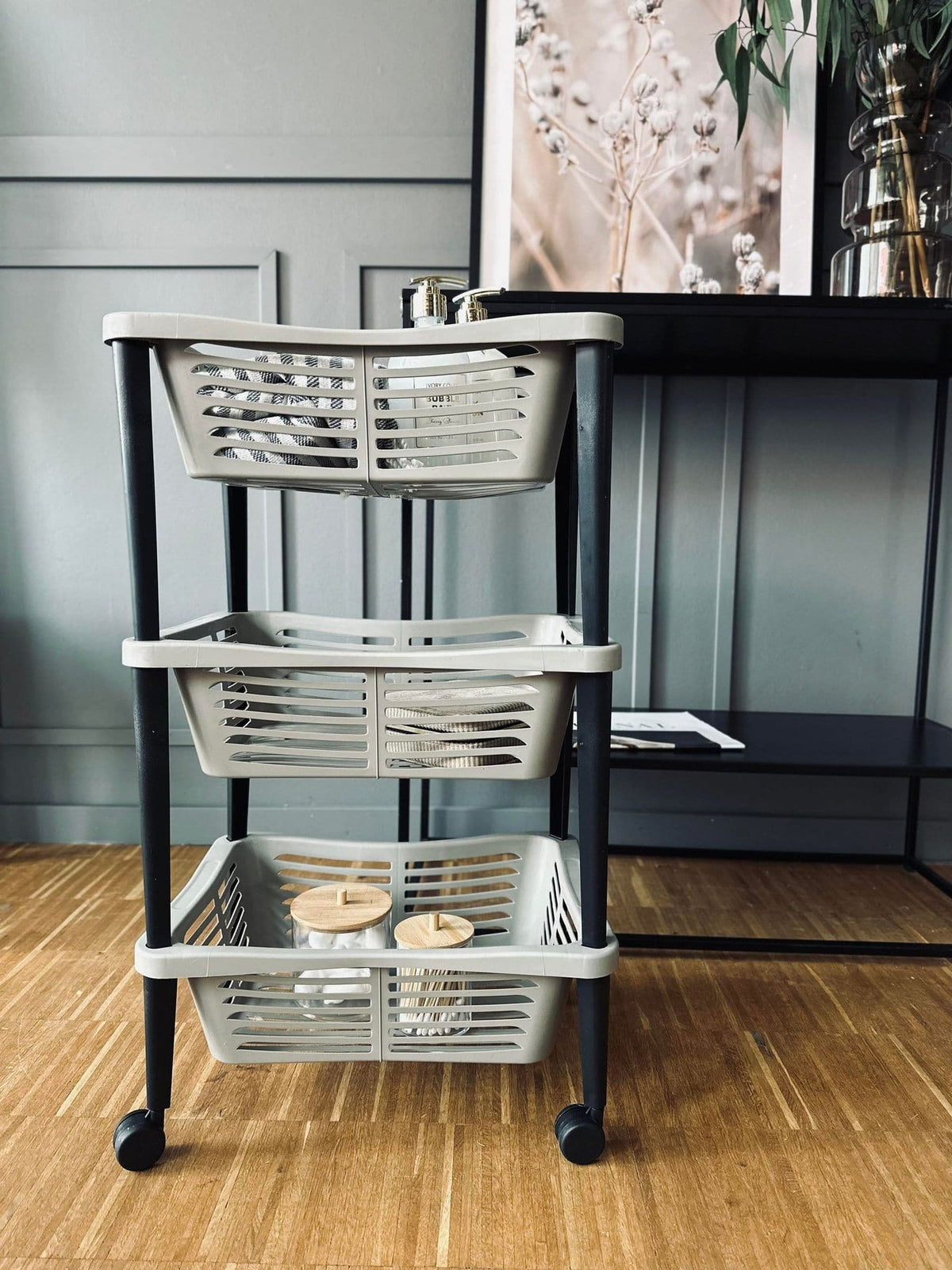 Rullevogn med 3 kurve – Beige - VIAMAJA.DK
