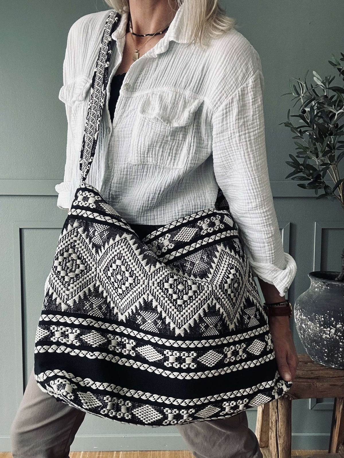 Shopper Black boheme – Perfekt til yoga - VIAMAJA.DK