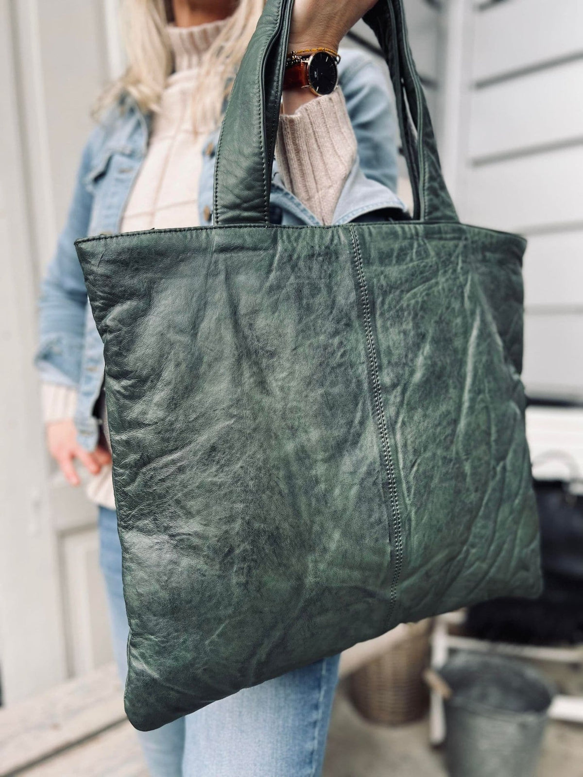 Shopper ink pung MILLE – Green - VIAMAJA.DK