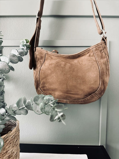 Skuldertaske Dark sand leather - VIAMAJA.DK