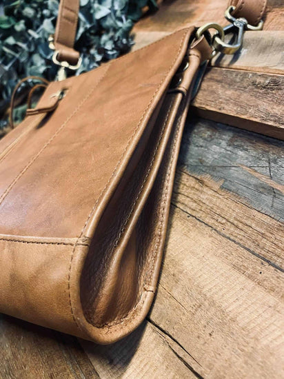 Taske – crossbody MILLE Cognac skind - VIAMAJA.DK
