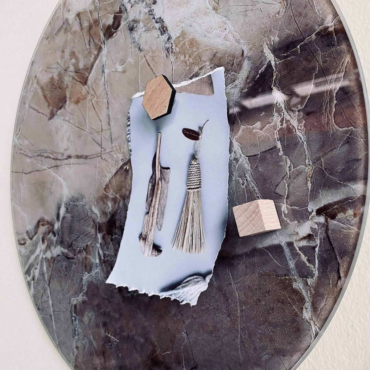 Tavle magnetisk Ø35 Beige marmor - VIAMAJA.DK