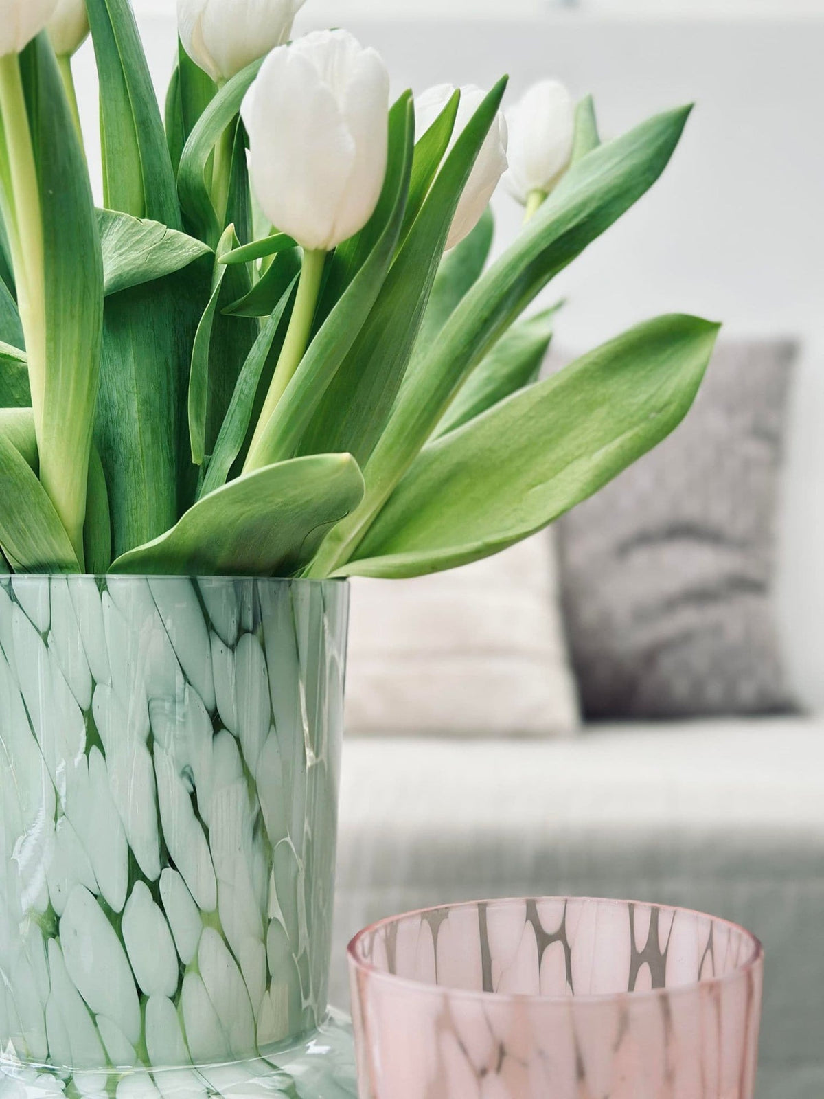 Vase 26cm Mundblæst glas – Green - VIAMAJA.DK